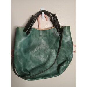 Elegant Green Leather Satchel
